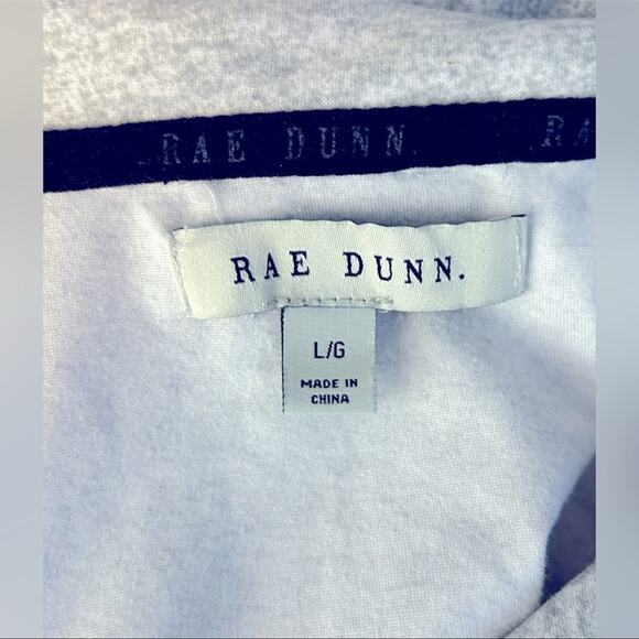 Rae Dunn Dream Heather Gray Long Sleeve Button Front Pajama Shirt Size Large - Picture 9 of 13